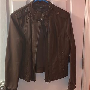 Brown leather jacket